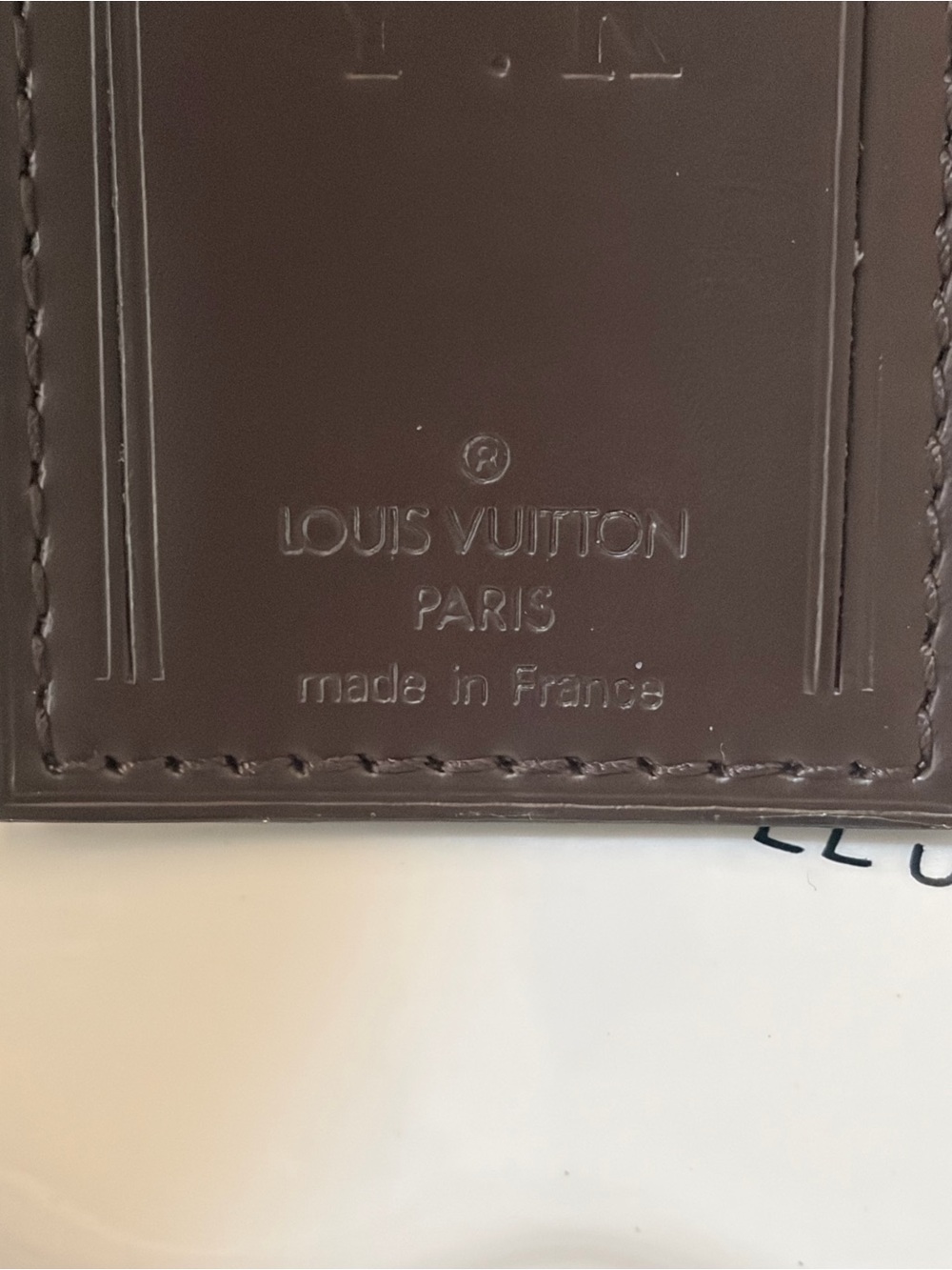 Louis Vuitton Brown Leather Luggage Tag with Gold Buckle - Picture 3 of 6